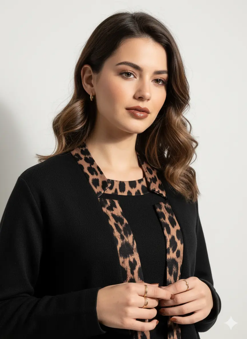 Finto twin set con profili animalier DORABELLA