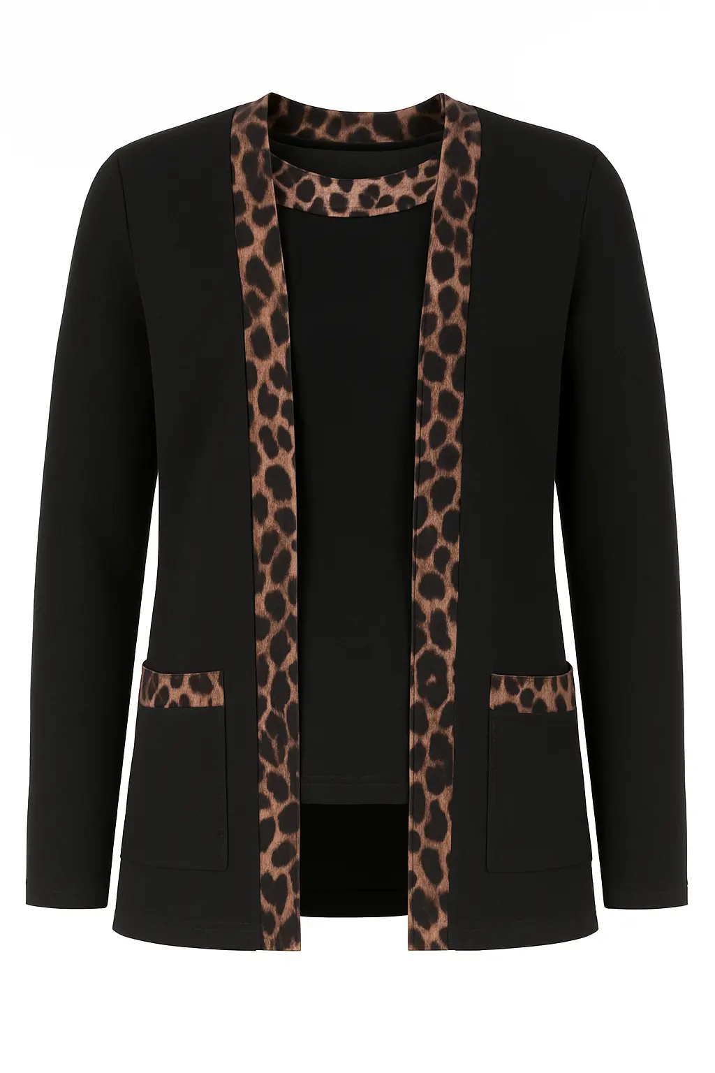 Finto twin set con profili animalier DORABELLA