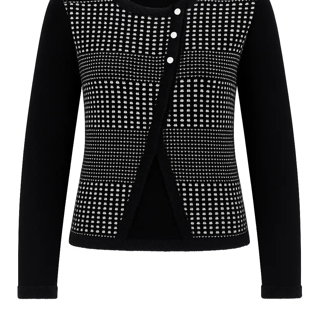 Finto twin set con profili in pelliccia DORABELLA XL / Nero