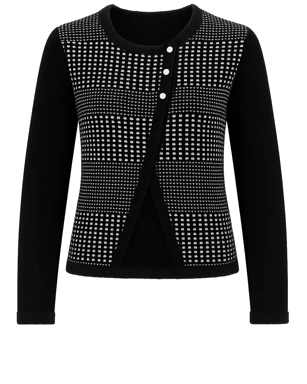 Finto twin set con profili in pelliccia DORABELLA XL / Nero