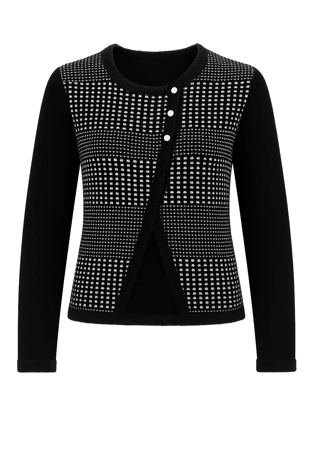 Finto twin set con profili in pelliccia DORABELLA XL / Nero