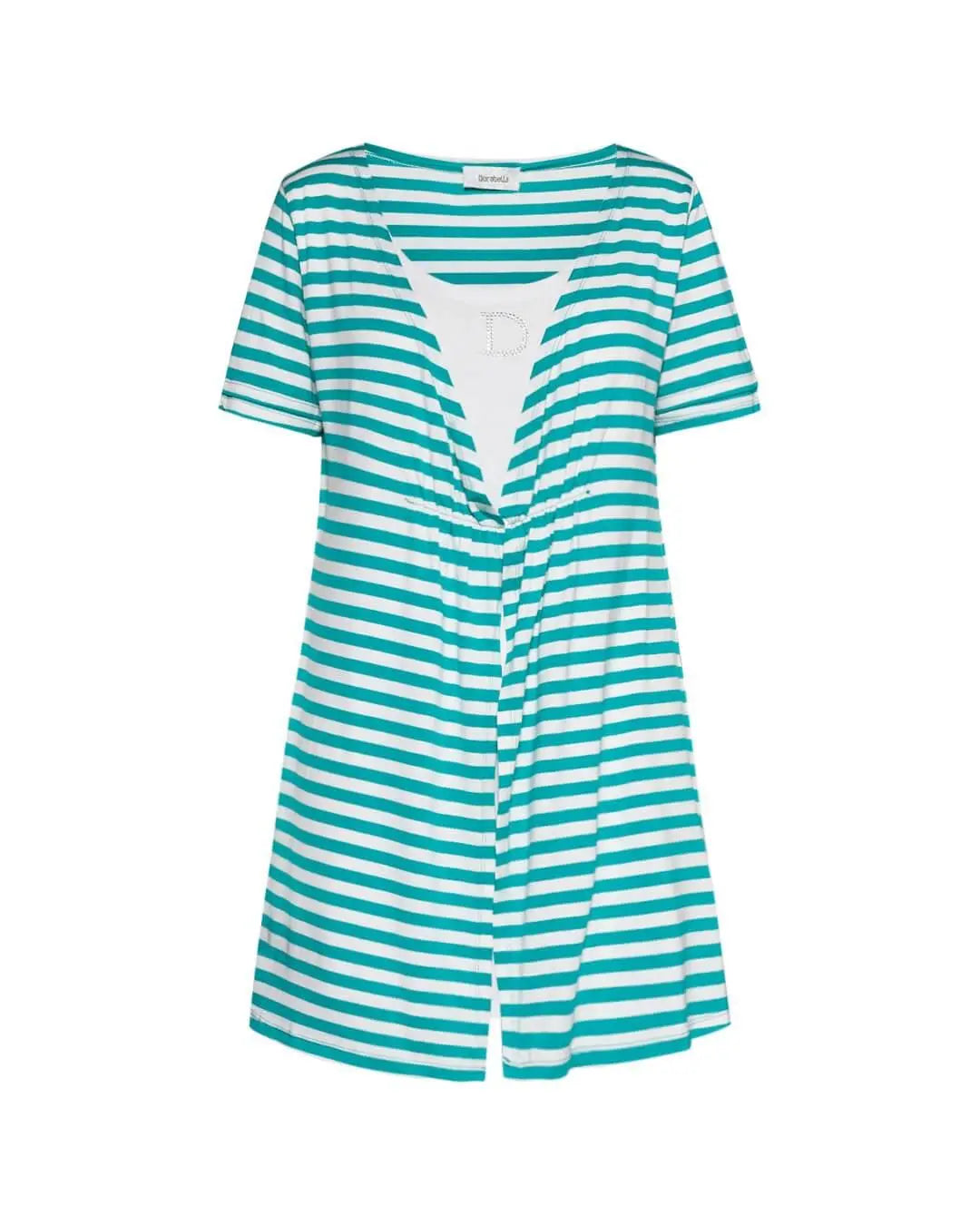 Finto twinset righe VERDE ACQUA DORABELLA XL