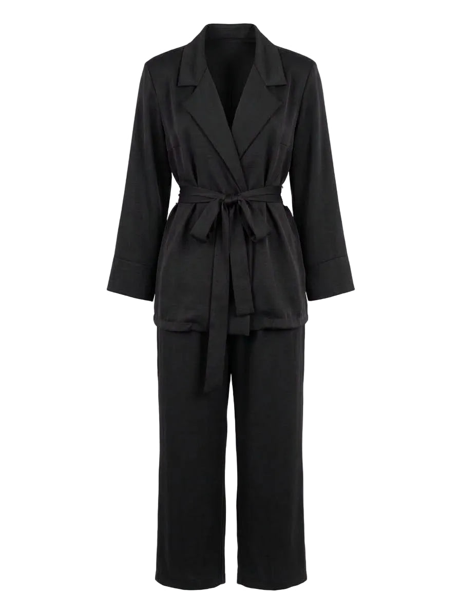 Completo spolvero con spalline interne e pantalone palazzo con bustino elastico