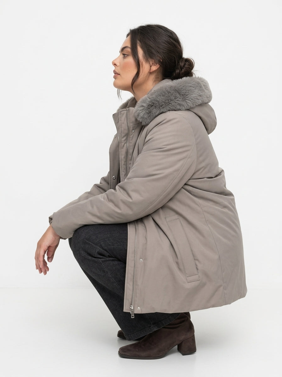 Giubbino parka con pelliccia