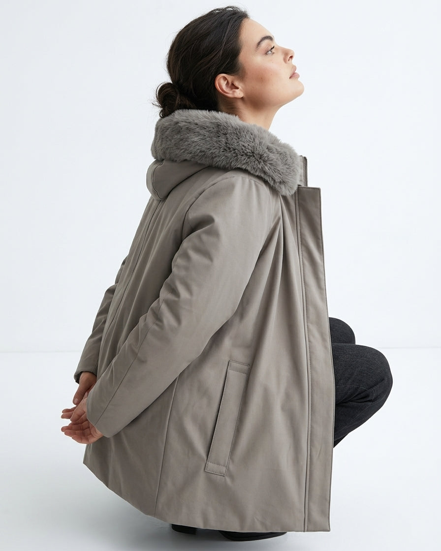 Giubbino parka con pelliccia