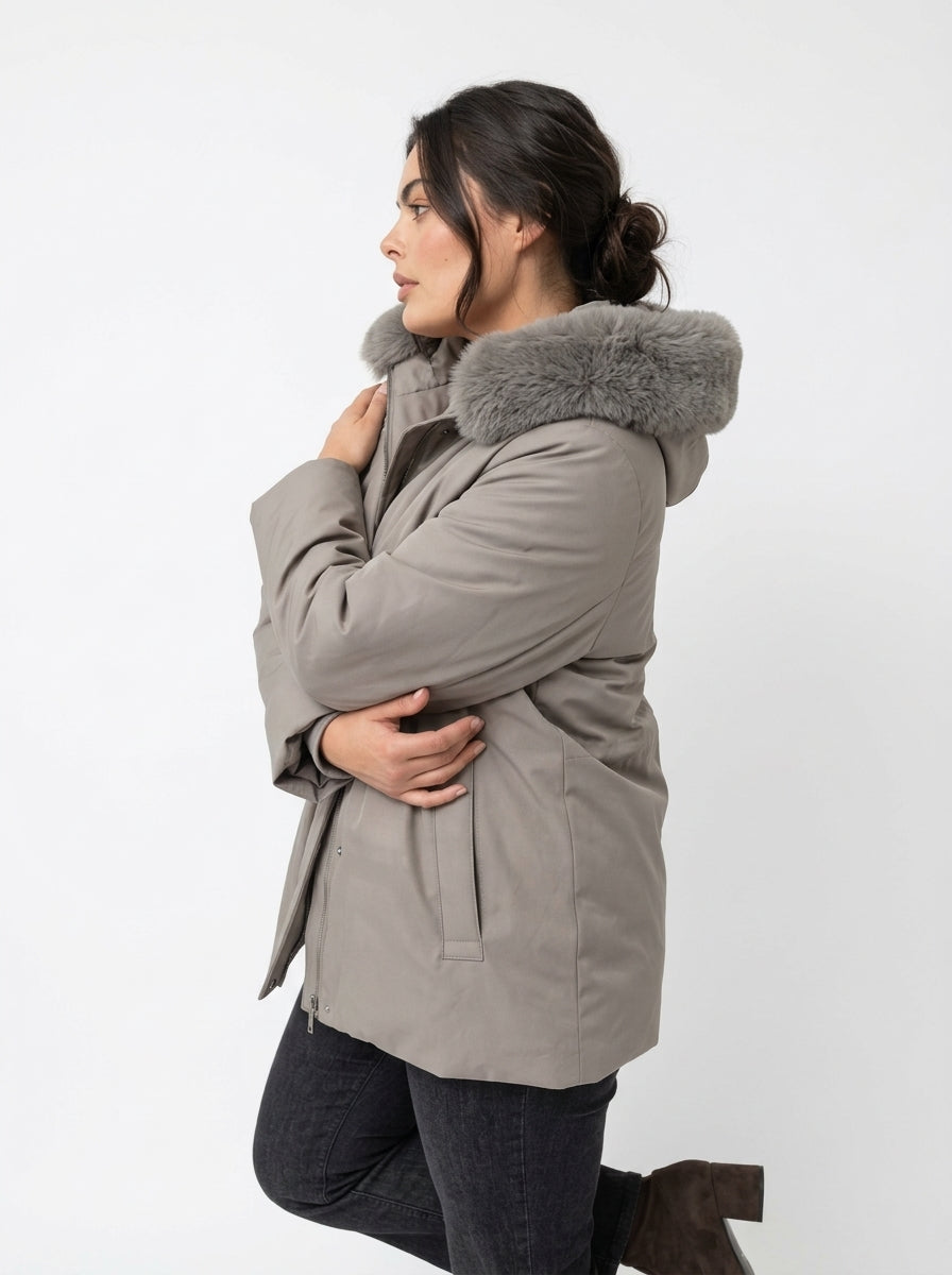 Giubbino parka con pelliccia