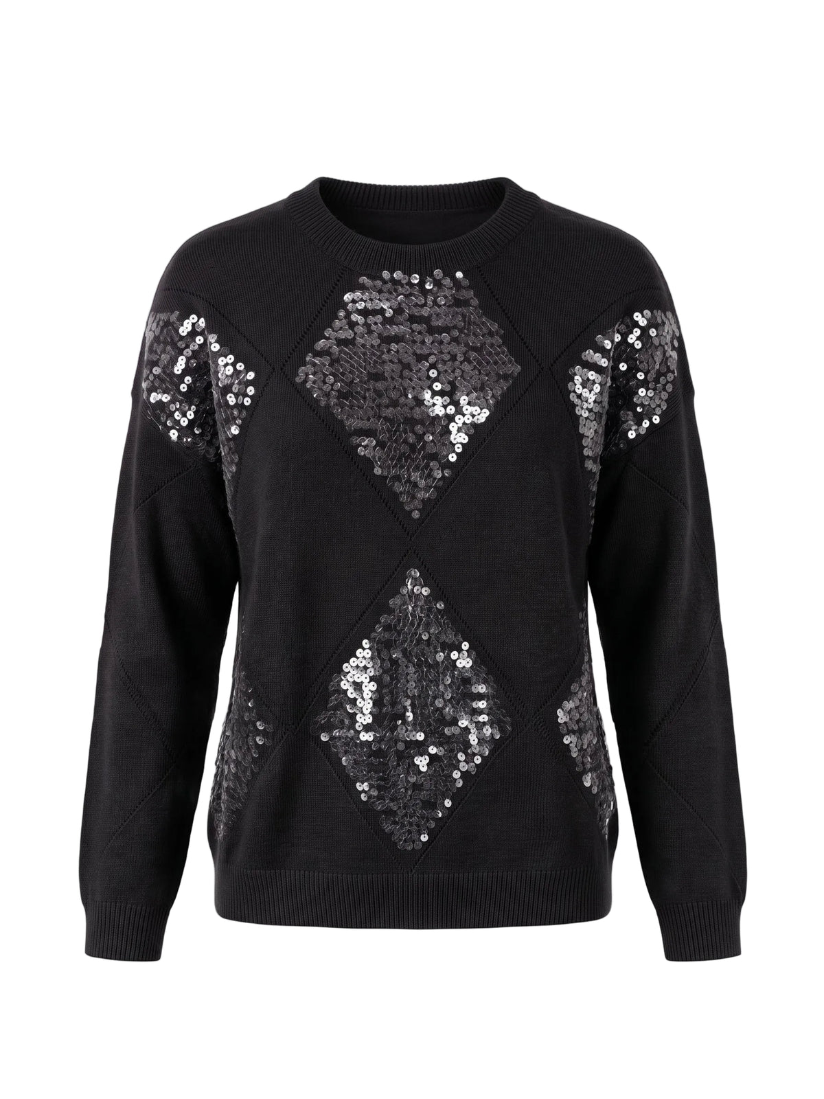 Maglia girocollo paillettes
