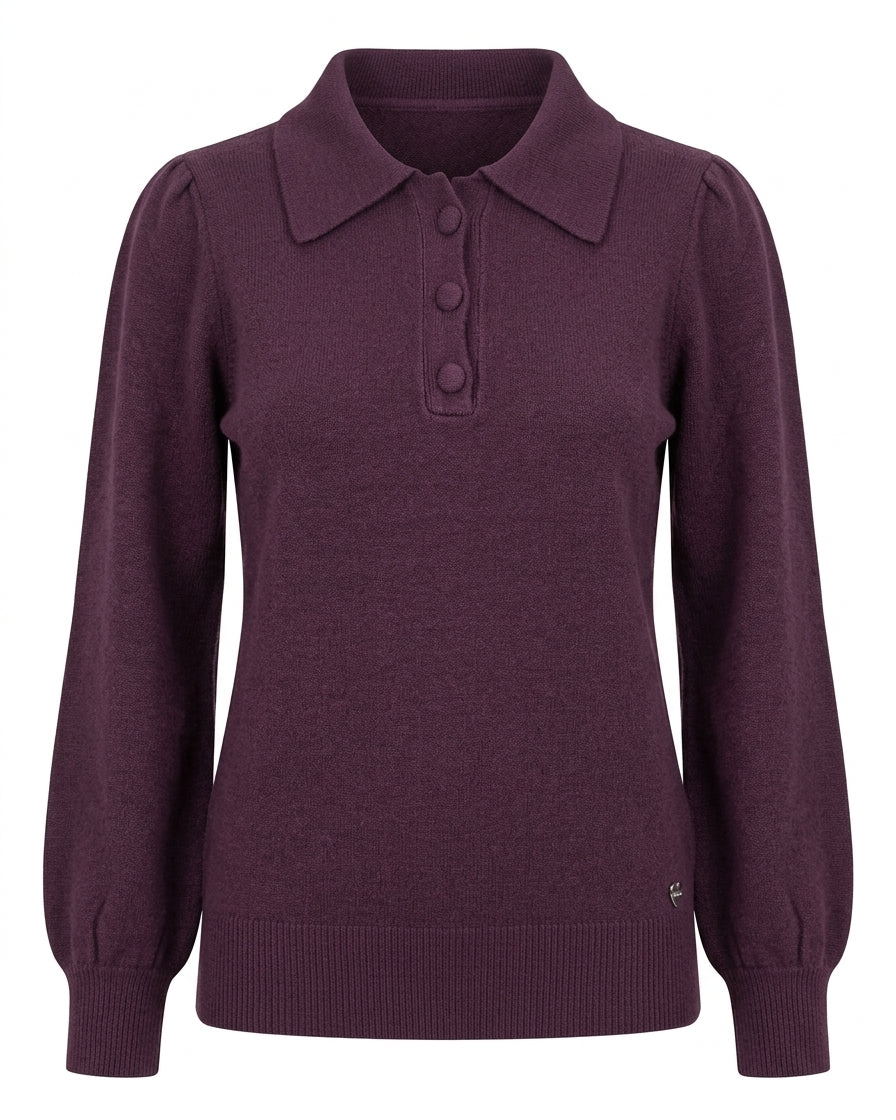 Polo in maglia con bottoni ricoperti