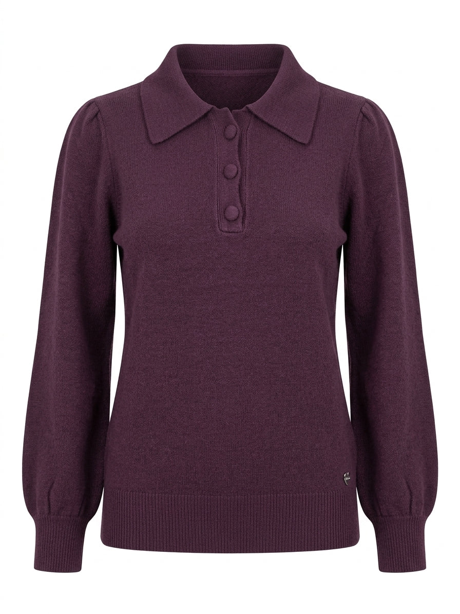 Polo in maglia con bottoni ricoperti