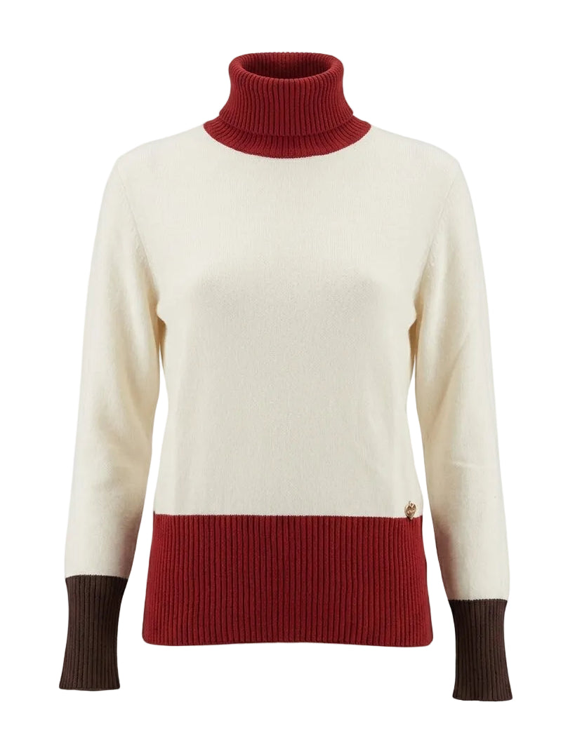 Maglia dolcevita color block