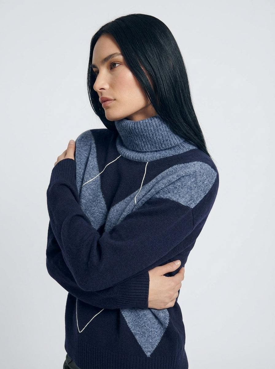 Maglia girocollo con collo staccabile