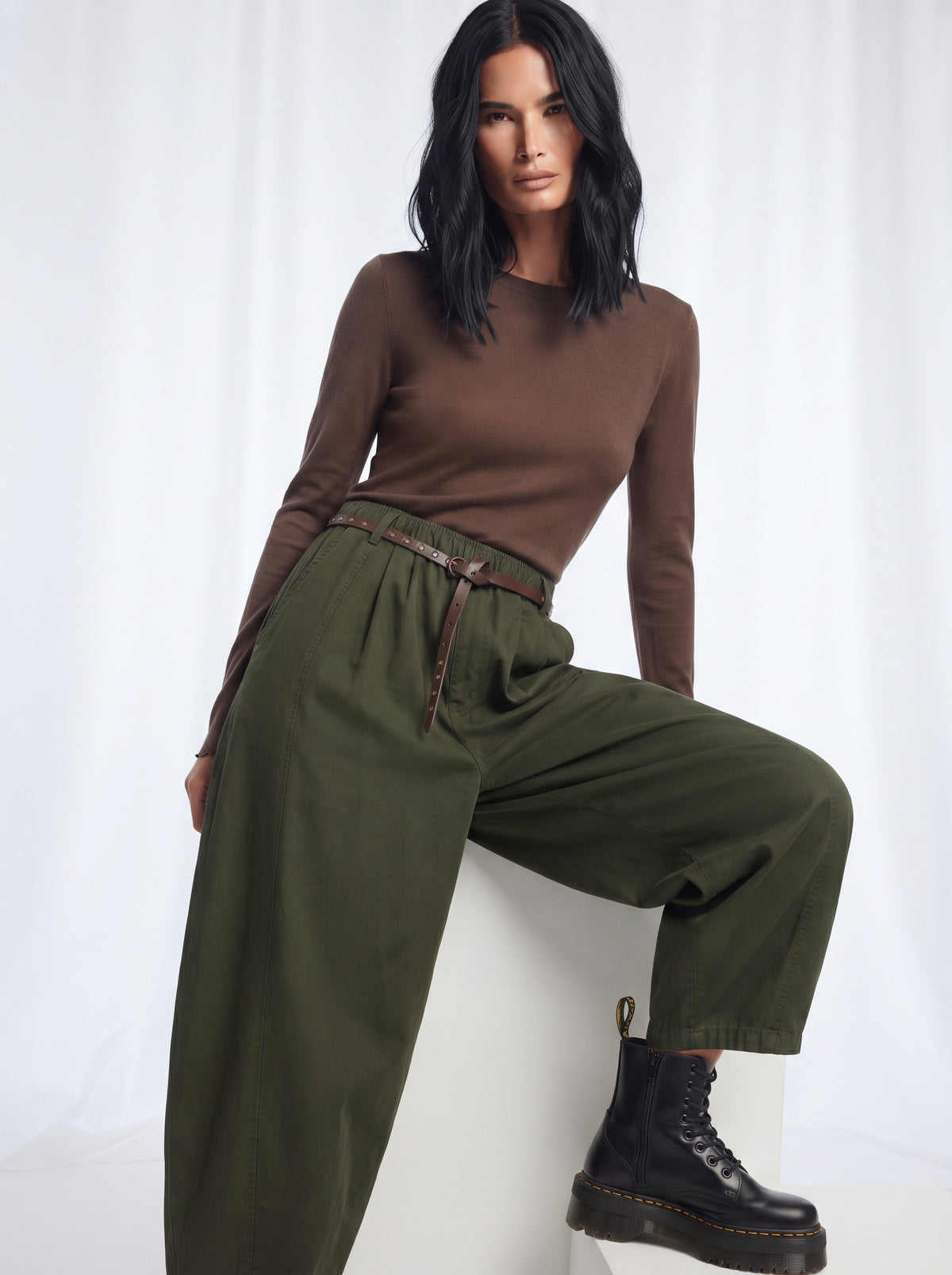 Pantalone balloon con cintura
