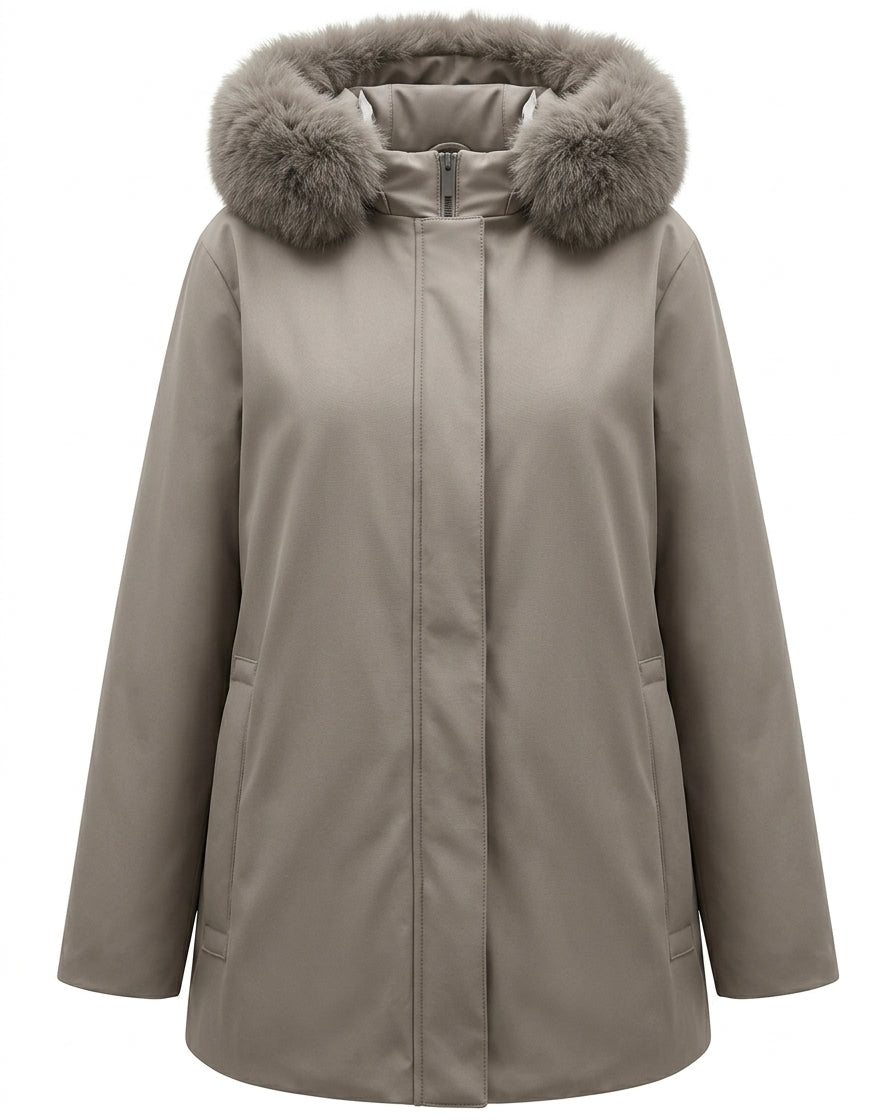 Giubbino parka con pelliccia