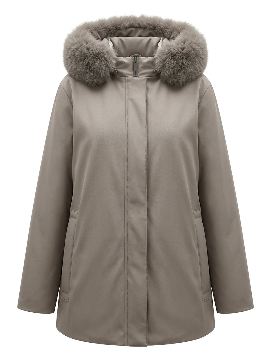 Giubbino parka con pelliccia