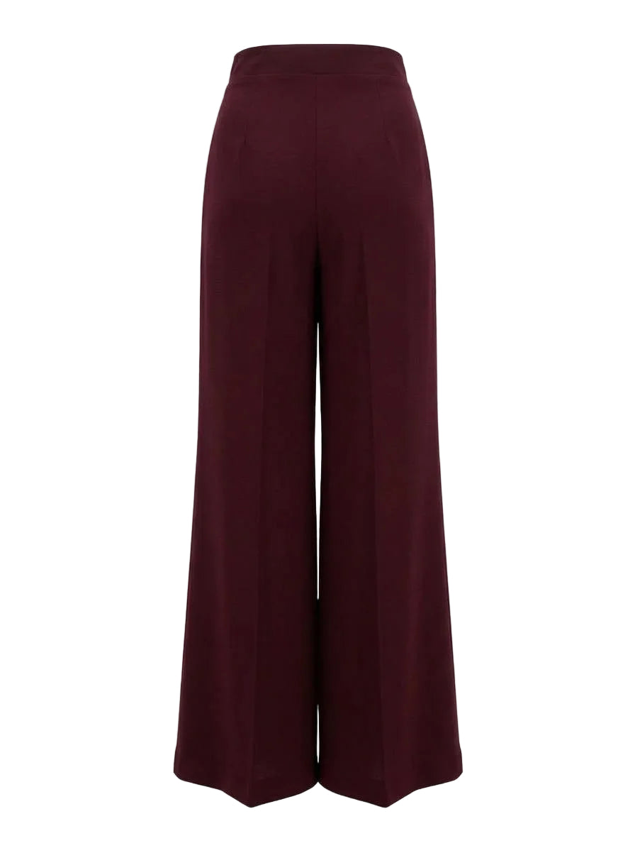 Pantalone gamba ampia a tinta unita