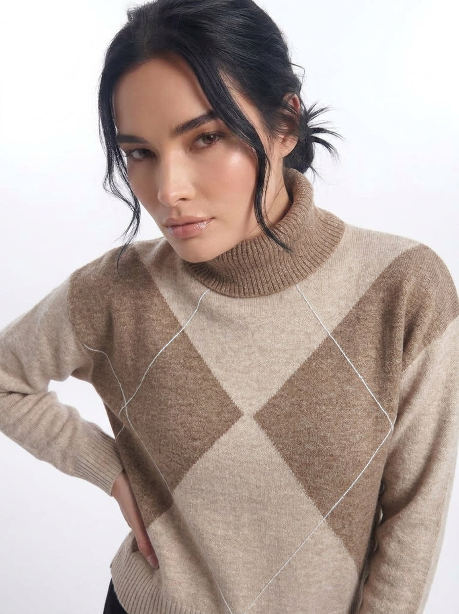 Maglia girocollo con collo staccabile