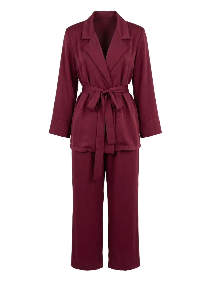 Completo spolvero con spalline interne e pantalone palazzo con bustino elastico