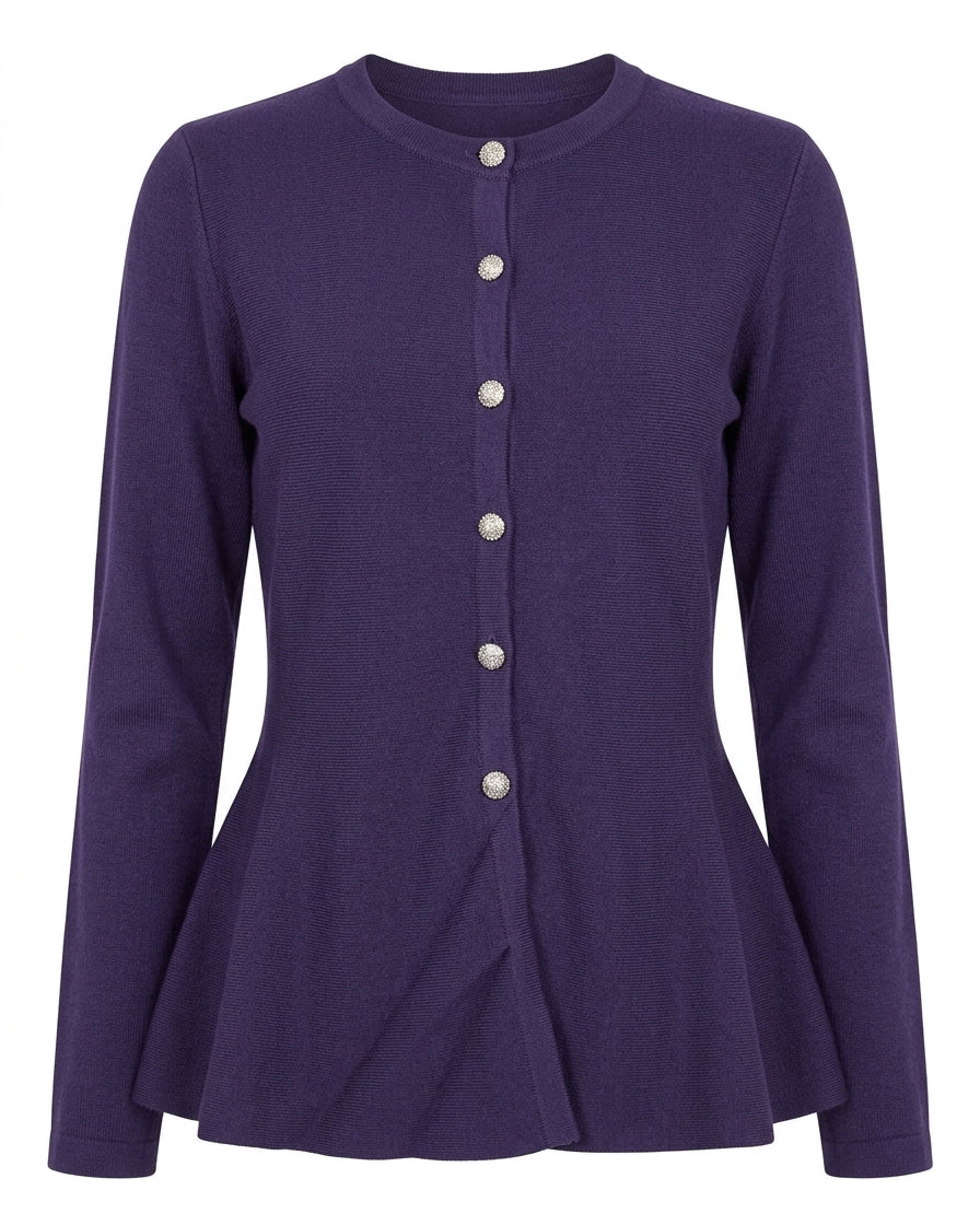 Cardigan girocollo svasato