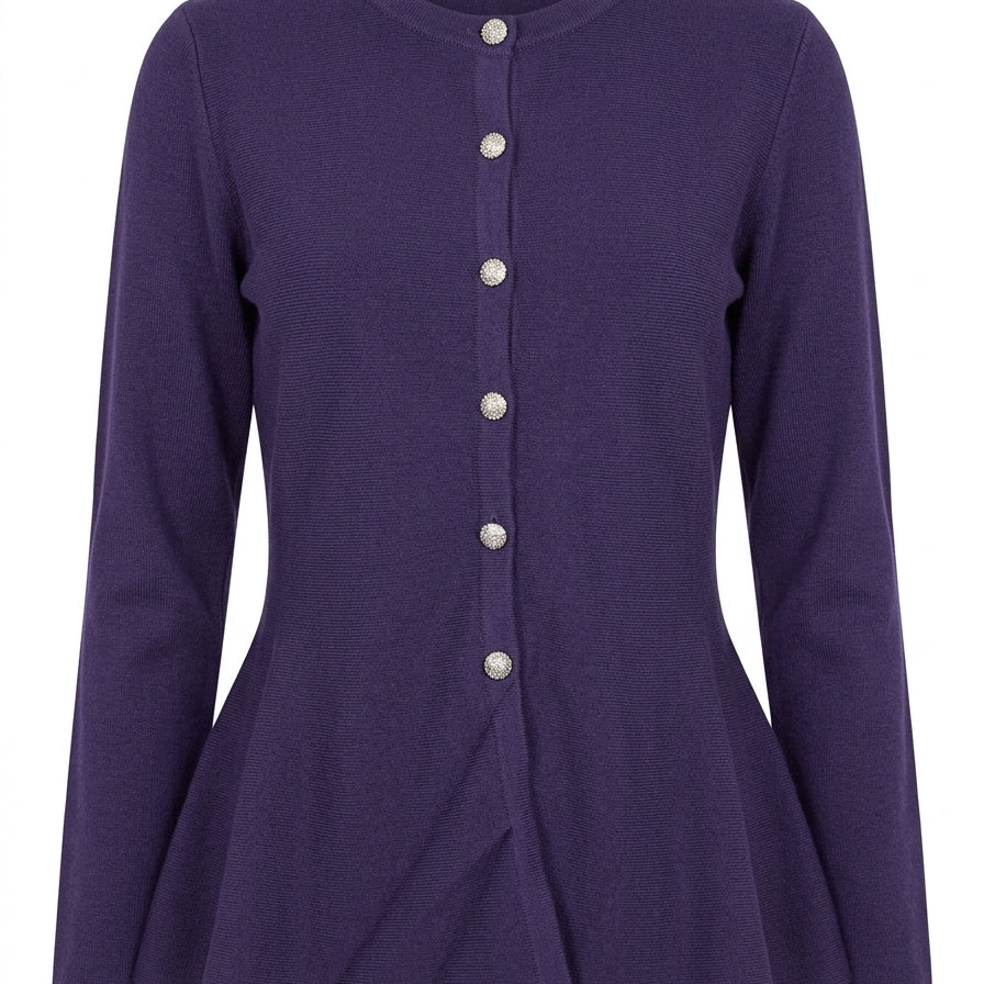 Cardigan girocollo svasato