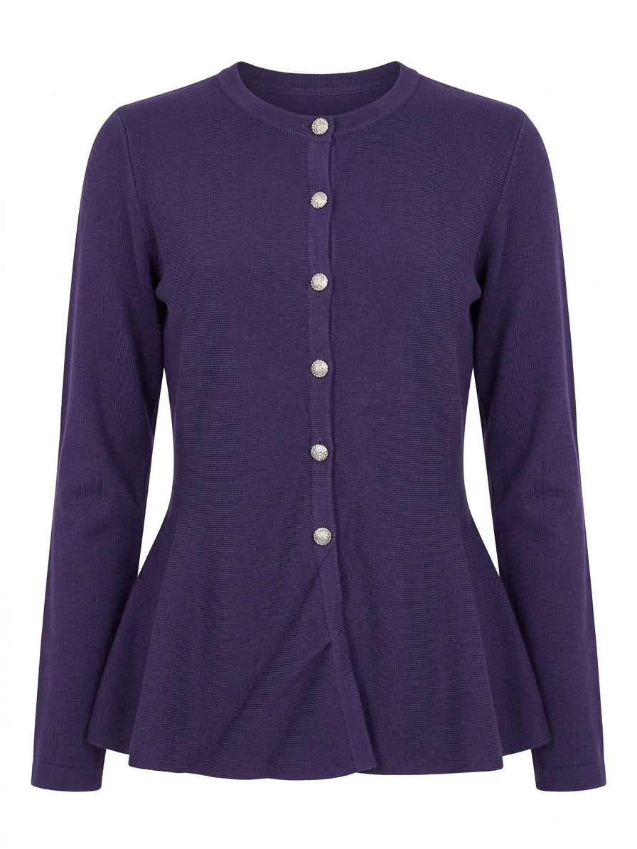 Cardigan girocollo svasato