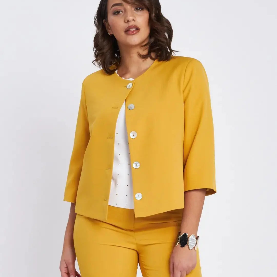 Giacca boxed fit con abbottonatura frontale SENAPE DORABELLA XXL