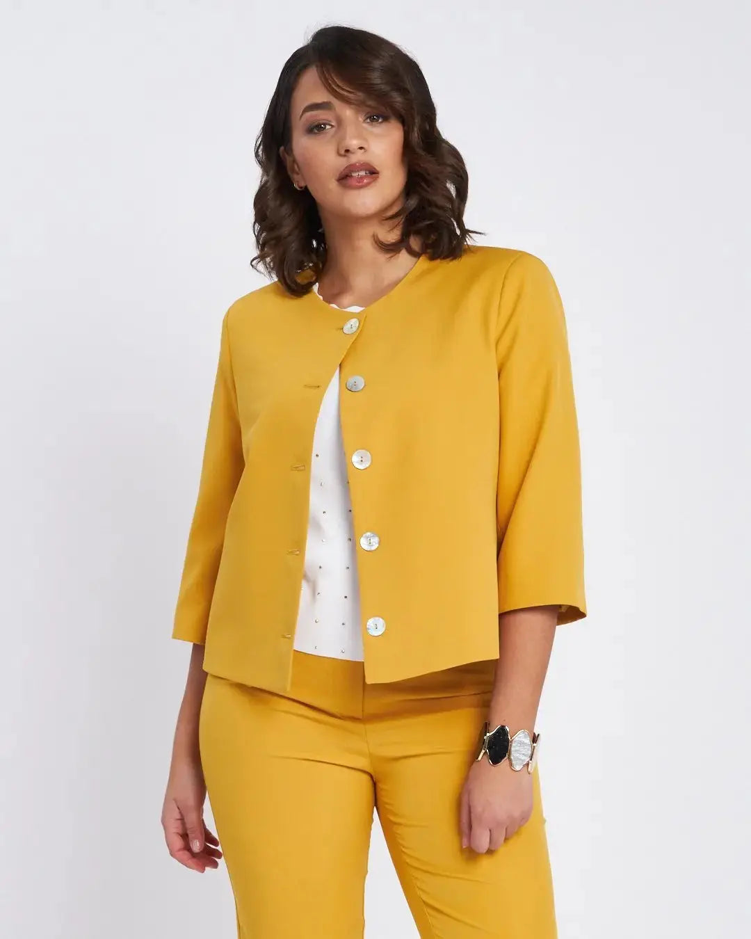 Giacca boxed fit con abbottonatura frontale SENAPE DORABELLA XXL