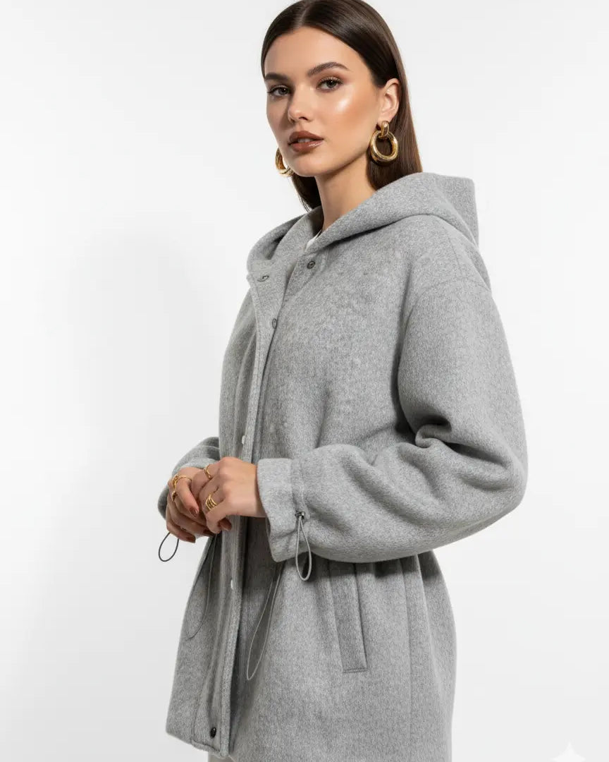 Giacca con cappuccio e coulisse in vita UNICA by Ironica