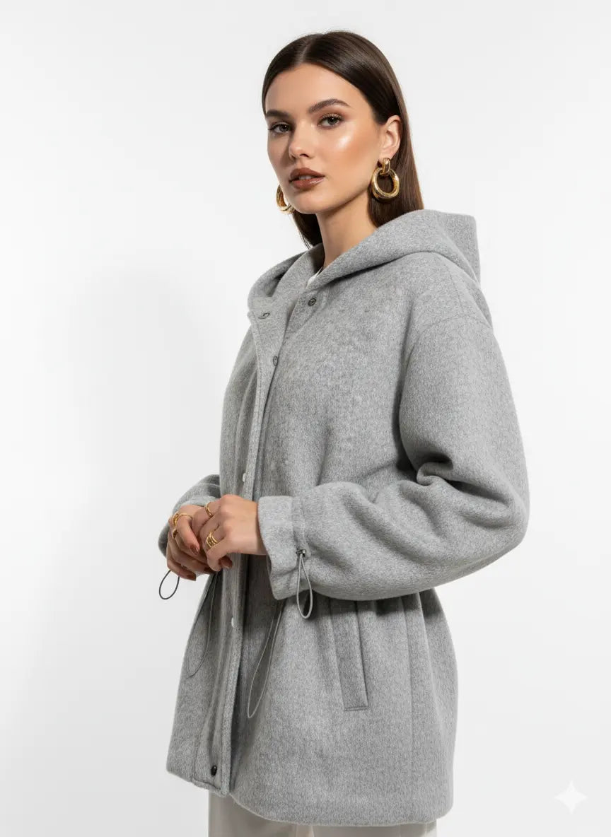 Giacca con cappuccio e coulisse in vita UNICA by Ironica