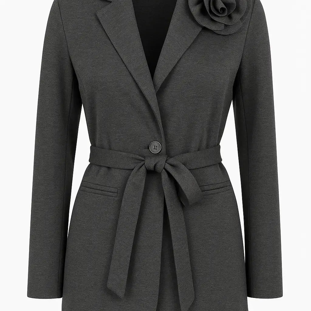 Giacca con cintura e spilla DORABELLA