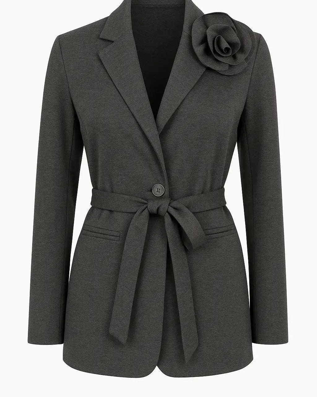 Giacca con cintura e spilla DORABELLA