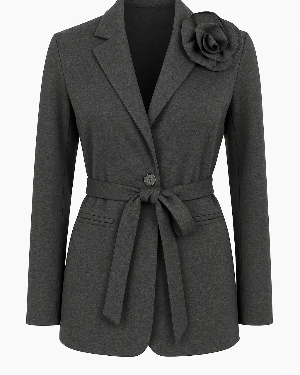 Giacca con cintura e spilla DORABELLA