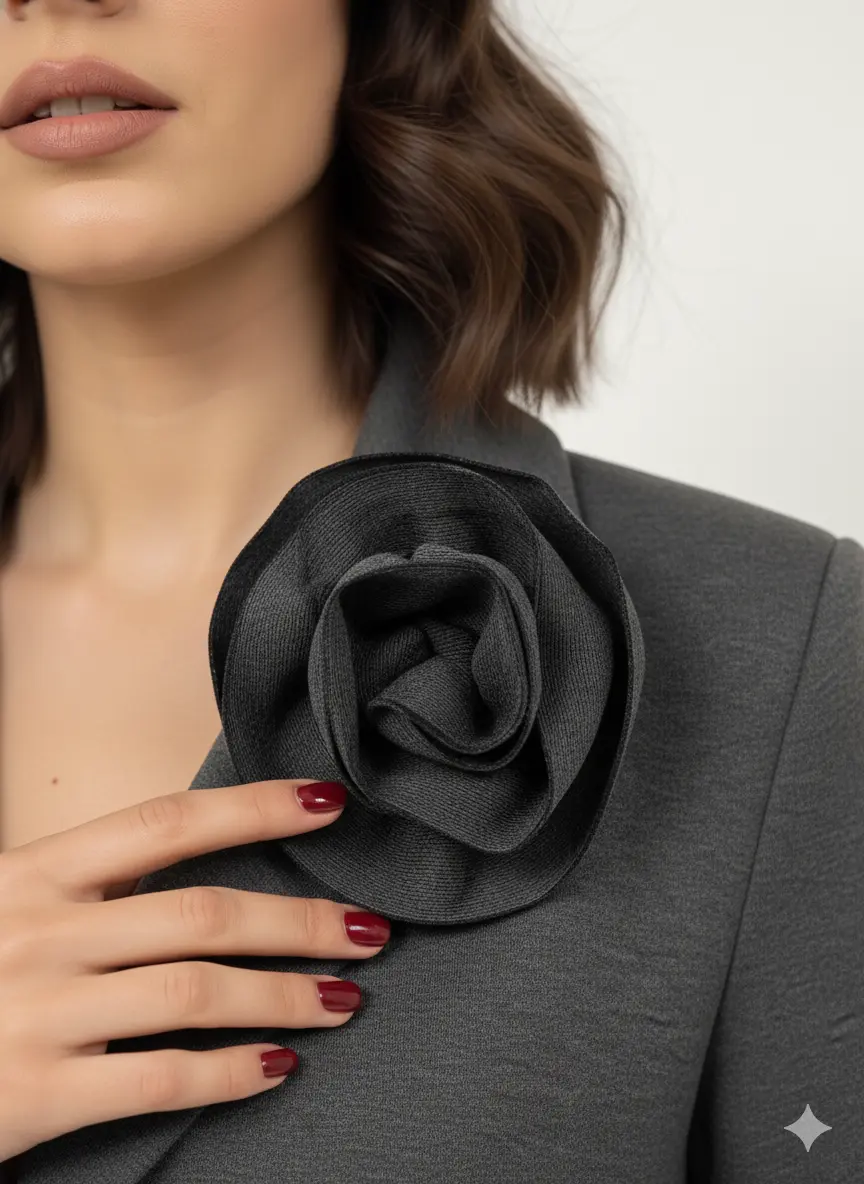 Giacca con cintura e spilla DORABELLA