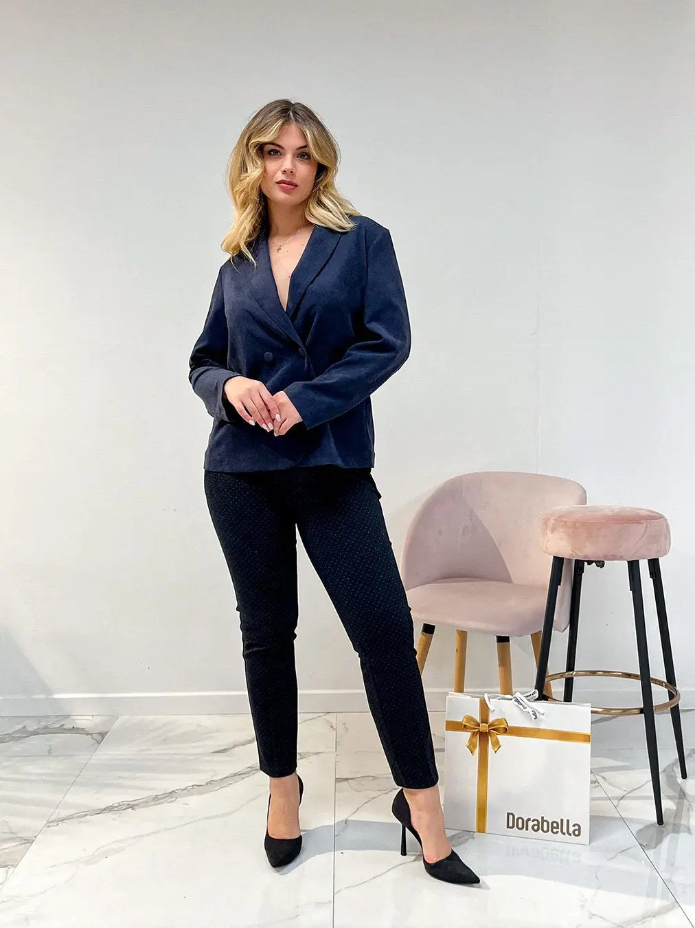 Giacca costina BLUE NAVY DORABELLA 52