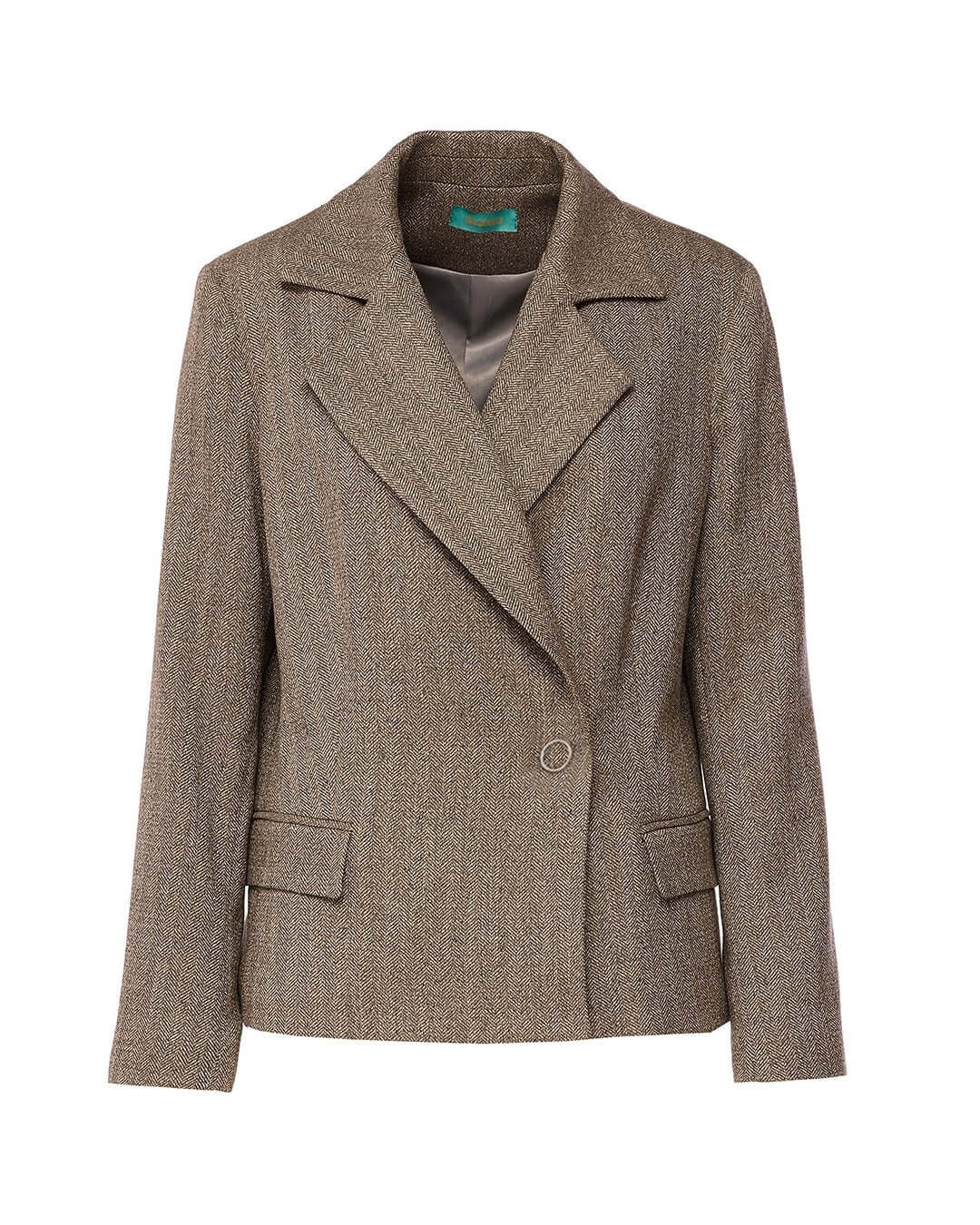 Giacca doppiopetto ad un bottone con motivo resca GRIGIO DORABELLA