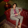 Giacca doppiopetto ad un bottone con motivo resca GRIGIO DORABELLA