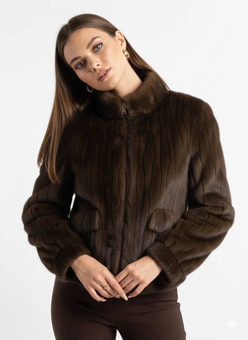 Giacca in Eco-pelliccia con Zip IRONICA