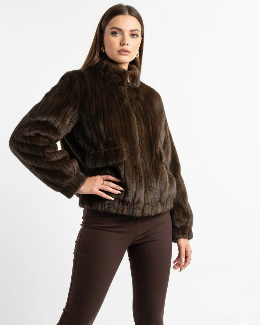 Giacca in Eco-pelliccia con Zip IRONICA