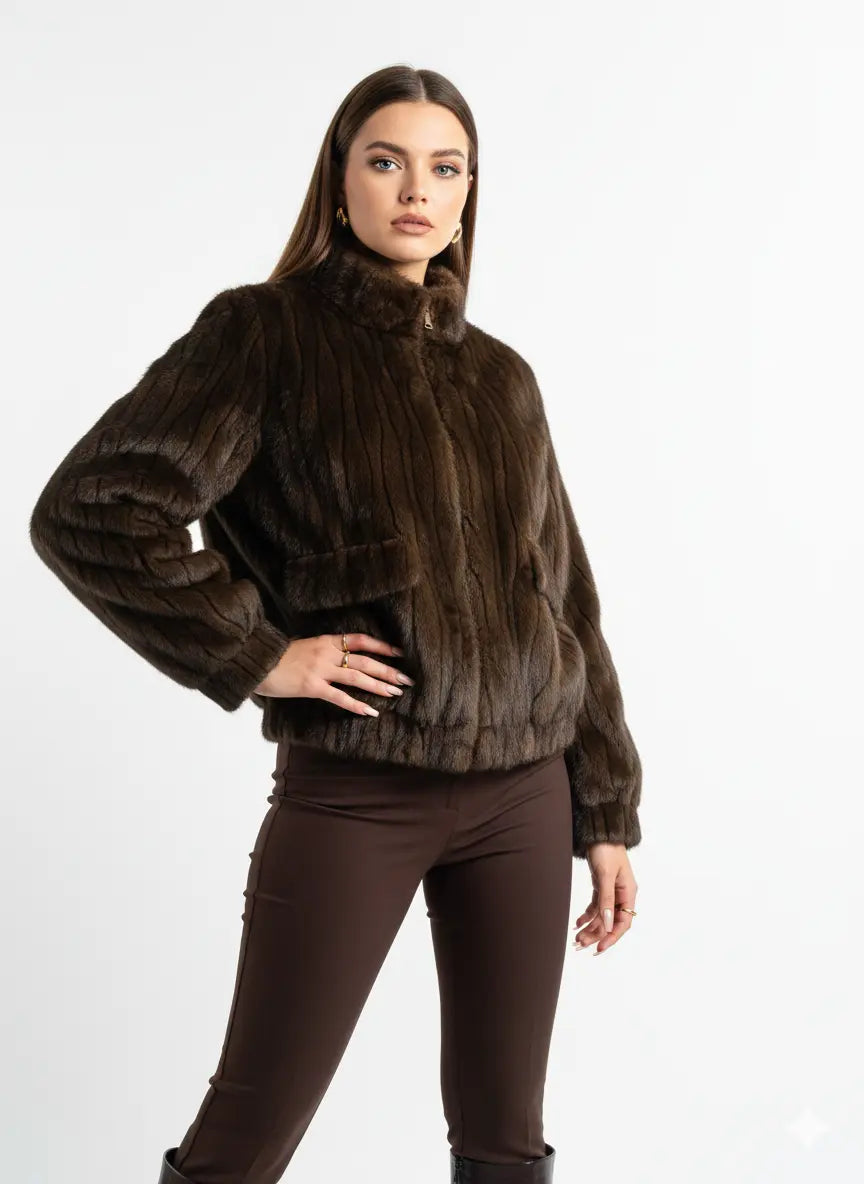 Giacca in Eco-pelliccia con Zip IRONICA