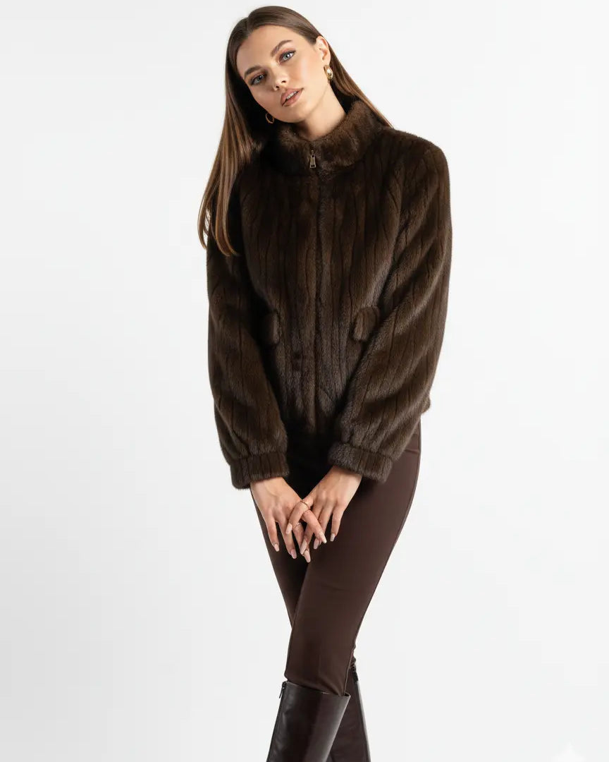 Giacca in Eco-pelliccia con Zip IRONICA