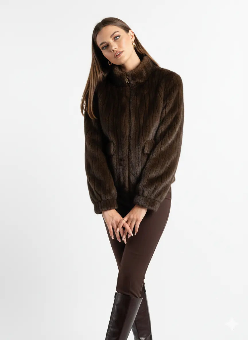 Giacca in Eco-pelliccia con Zip IRONICA