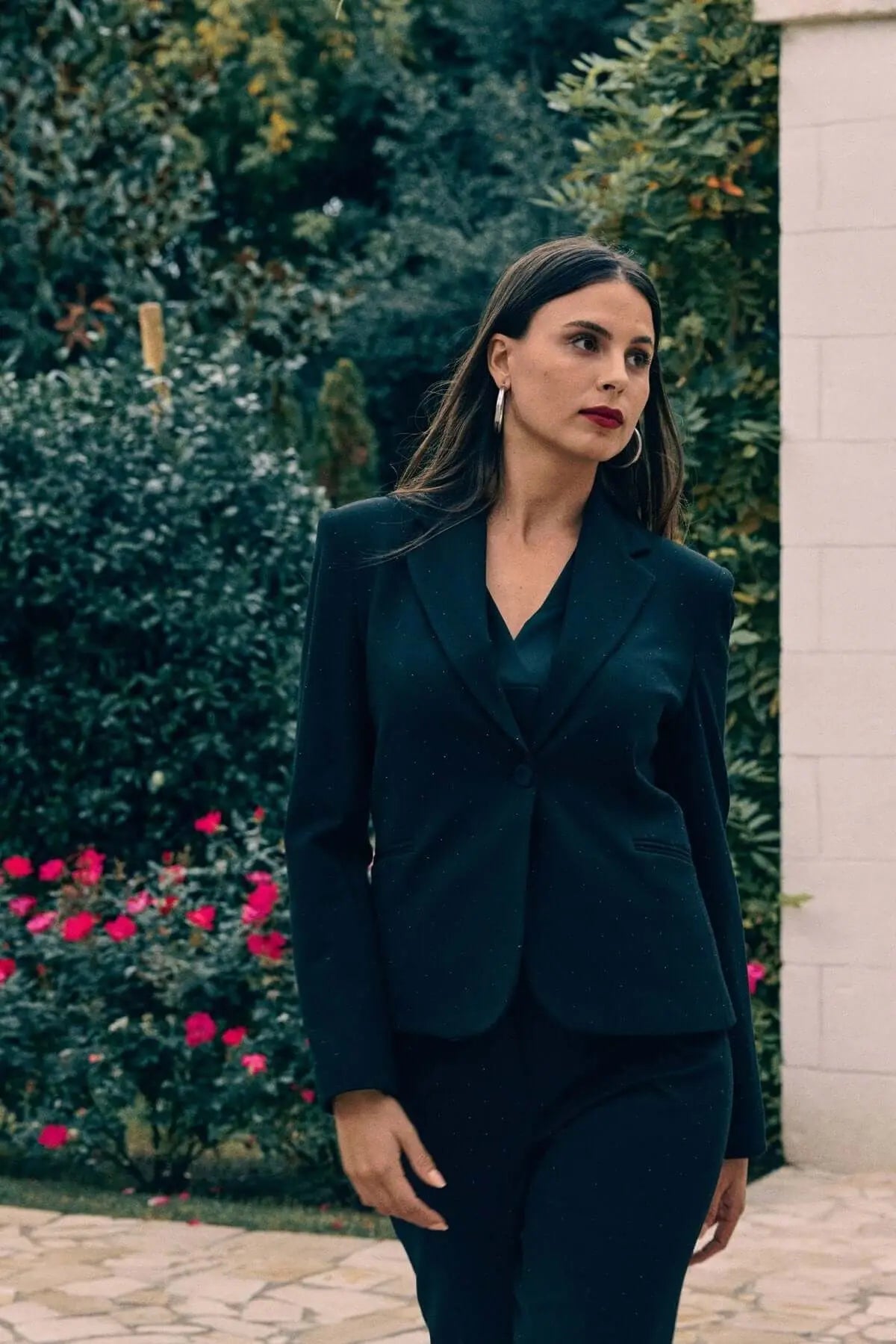 Giacca monopetto con dettagli strass all over NERO DORABELLA