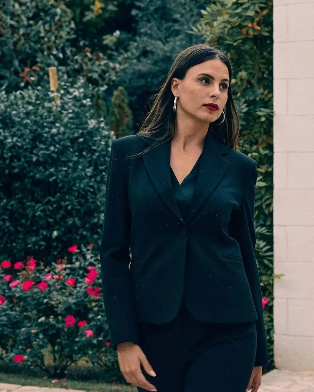 Giacca monopetto con dettagli strass all over NERO DORABELLA