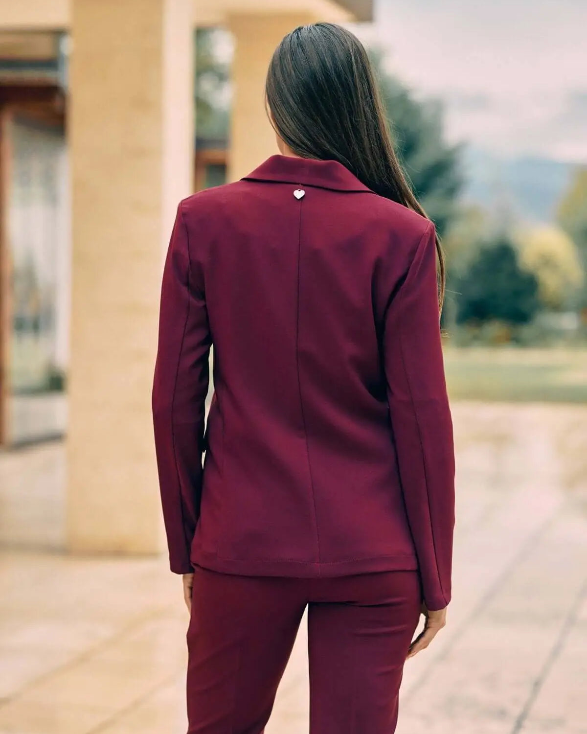 Giacca monopetto con pattine BURGUNDY DORABELLA