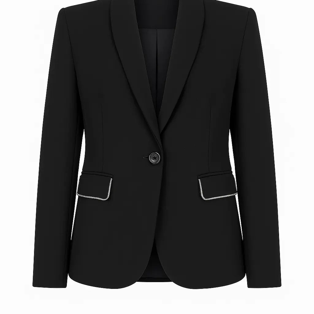 Giacca monopetto con profili strass DORABELLA