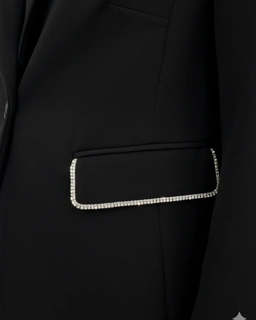 Giacca monopetto con profili strass DORABELLA