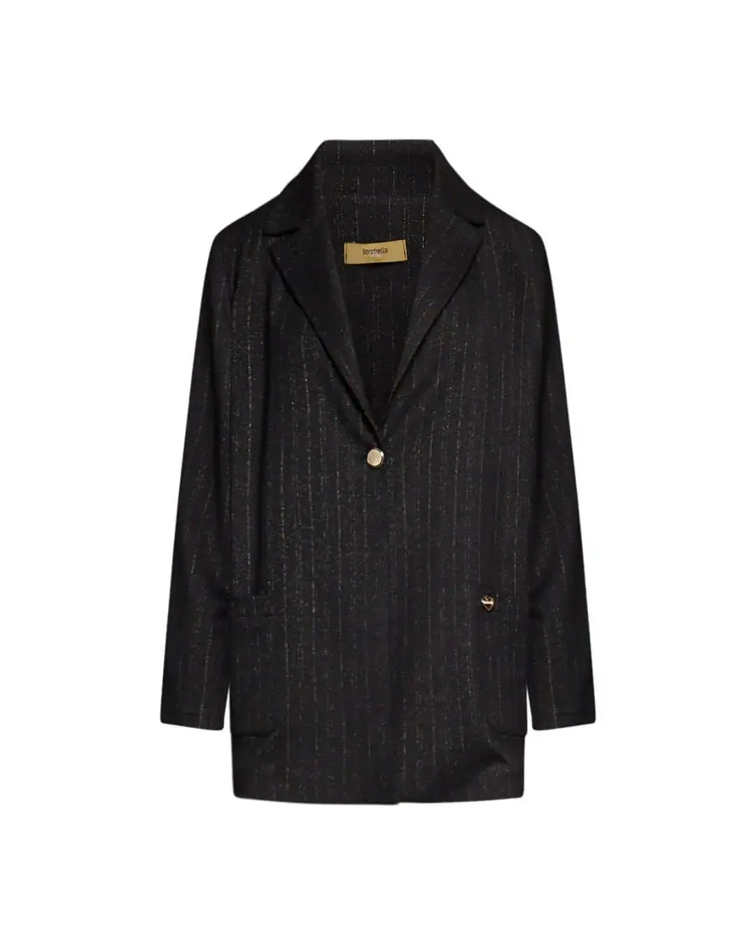 Giacca monopetto in tessuto gessato lurex NERO-ORO DORABELLA PIU'