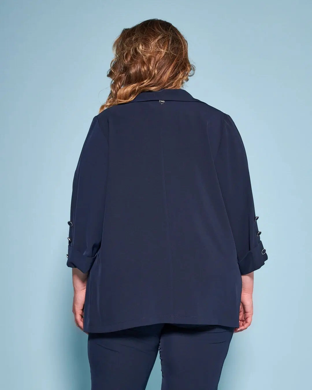 Giacca monopetto morbida in cady con dettaglio bottoni BLU DORABELLA PIU'