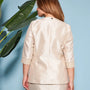 Giacca monopetto senza collo in shantung con inserto in pizzo sul fondo manica CHAMPAGNE DORABELLA COUTURE