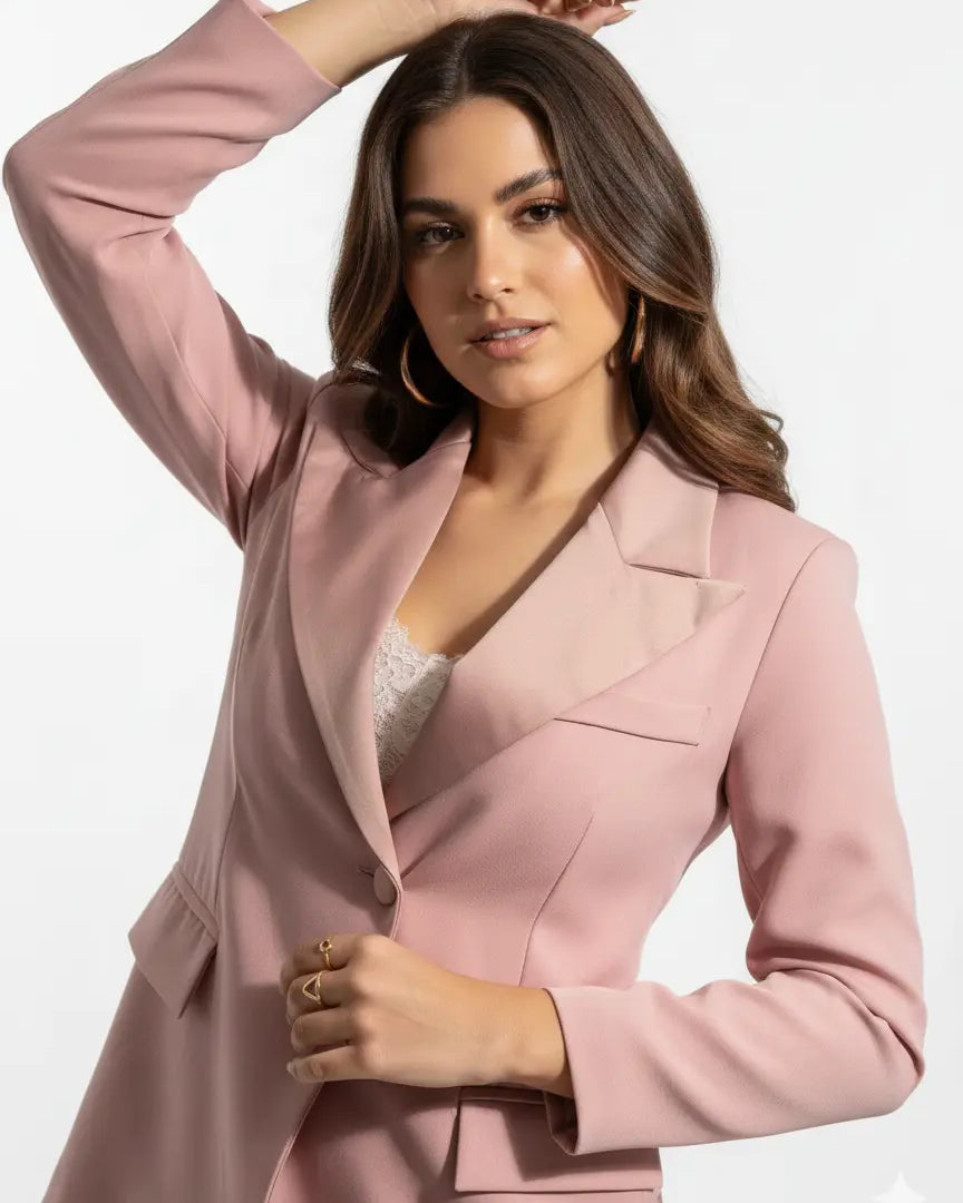 Giacca oversize doppio petto con rever e collo in raso a tono Unica by Dorabella