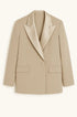 Giacca oversize doppio petto con rever e collo in raso a tono Unica by Dorabella